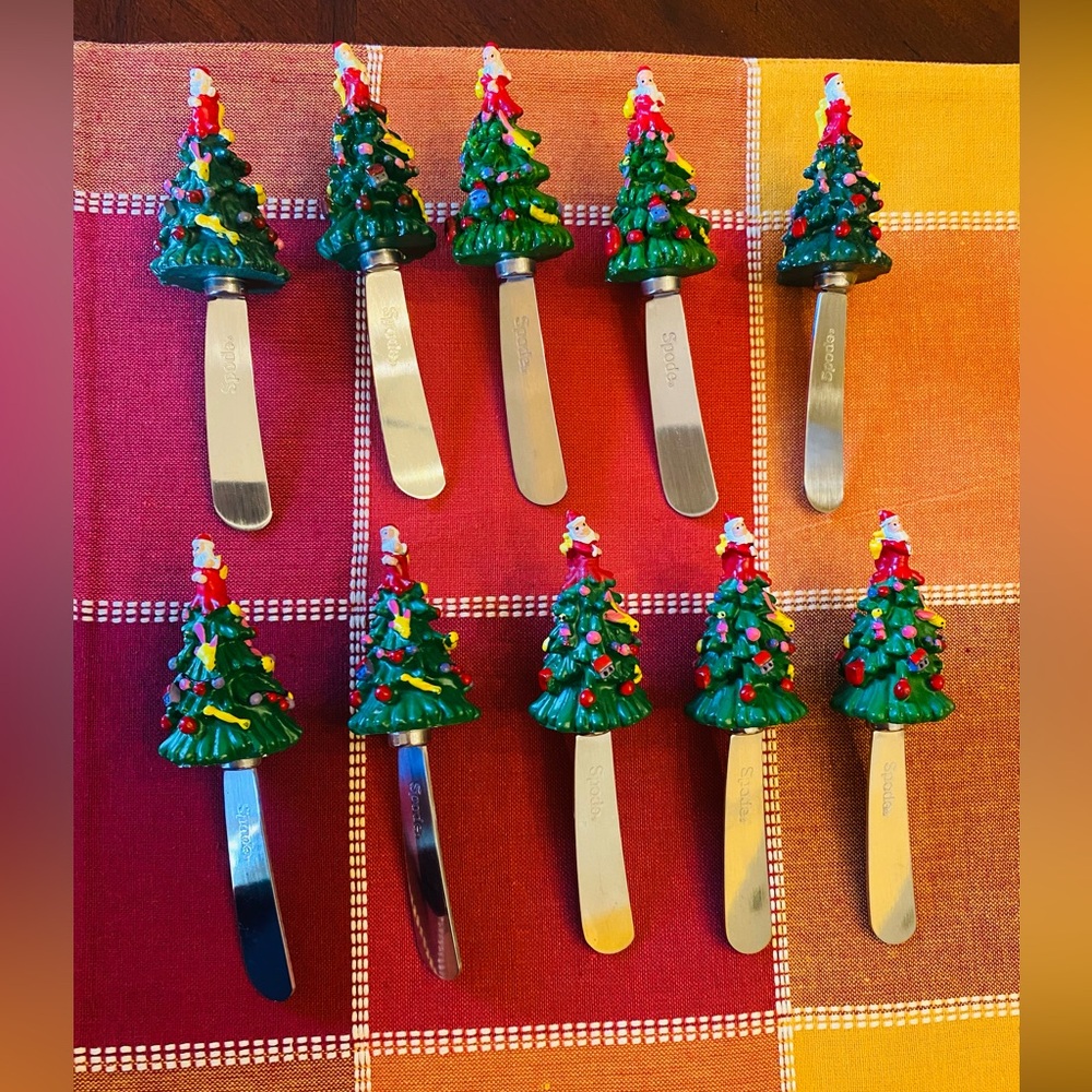 Spode Silver Christmas Tree Cheese Spreader